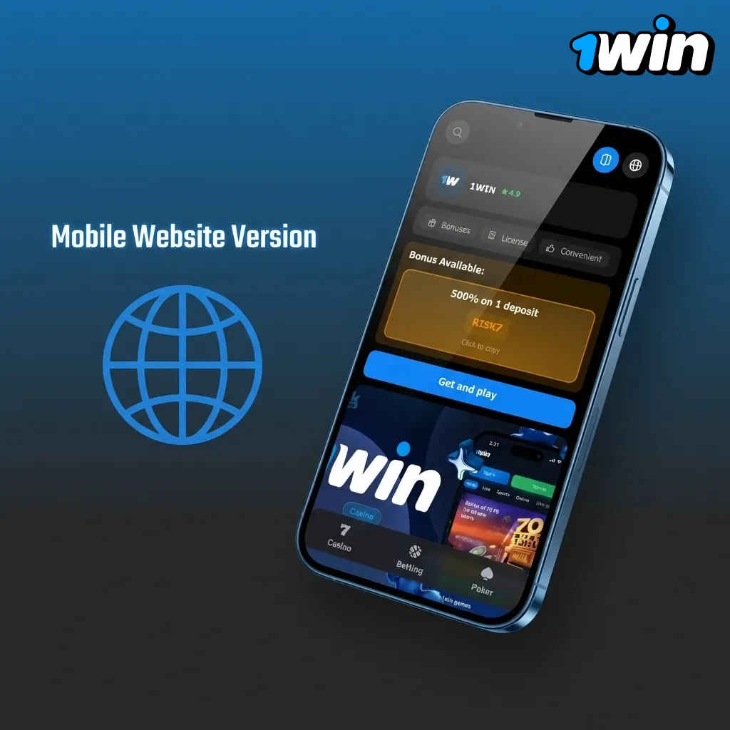 Mobile betting platform interface showing browser-based access to casino games and live sports on smartphone