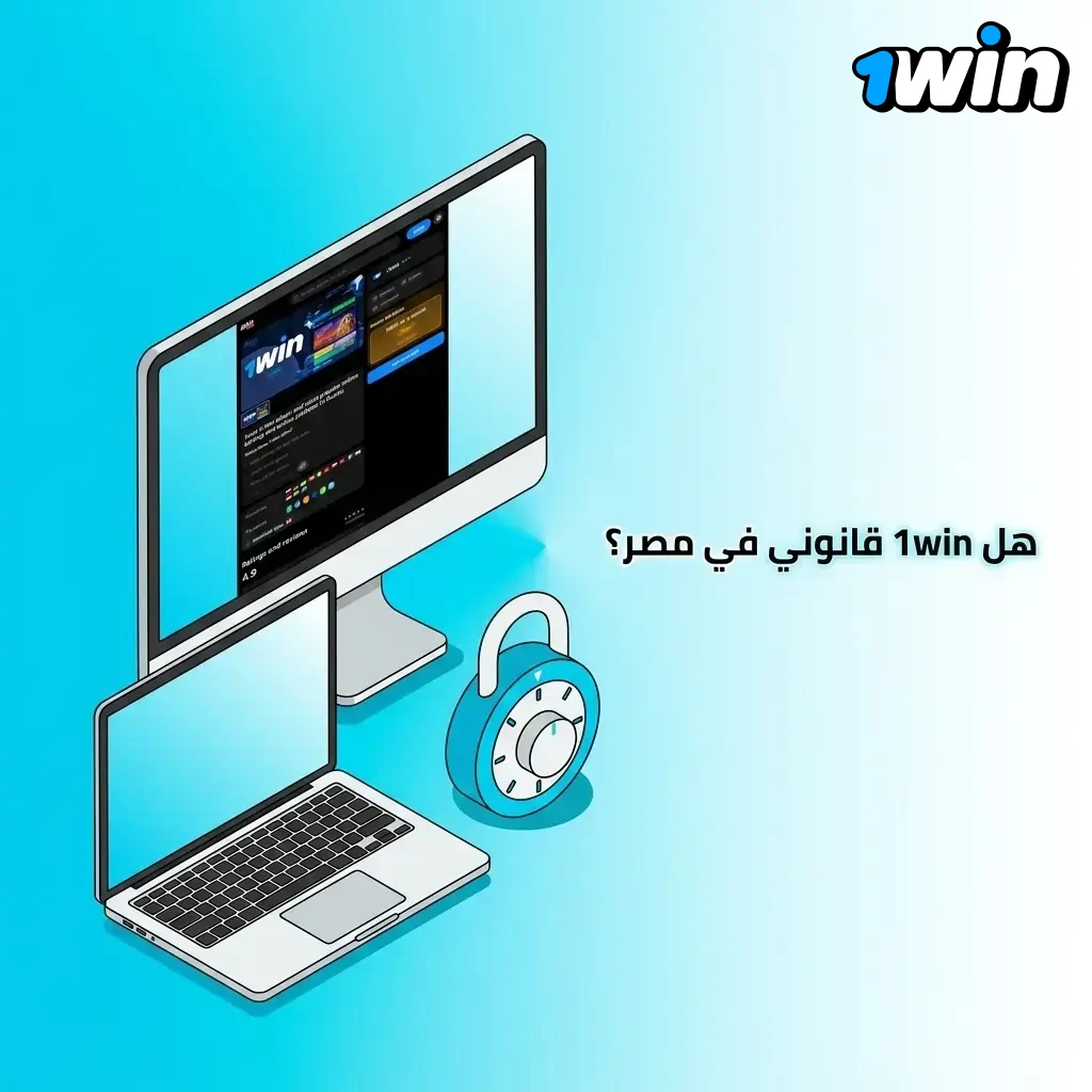 لقطة لموقع 1win بتوضح معلومات عن قانونيته في مصر وترخيص دولي وتشفير SSL وسياسة الخصوصية واللعب المسؤول